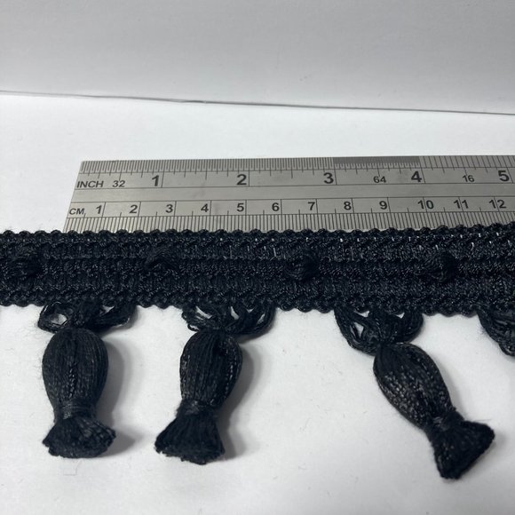 Black Tassel Fringe Trim 2 1/4" 3yds Sewing Ribbon Apparel Crafts Waverly - Picture 7 of 13